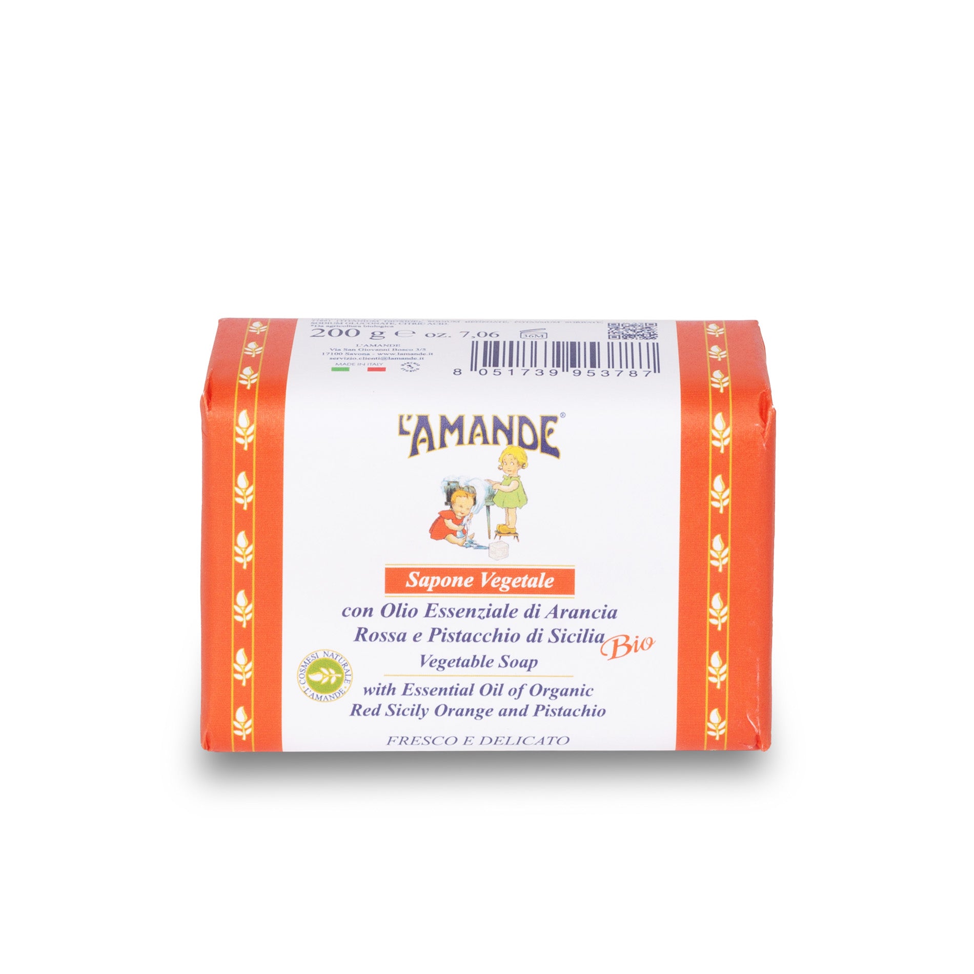 Sapone vegetale Arancia rossa e Pistacchio di Sicilia