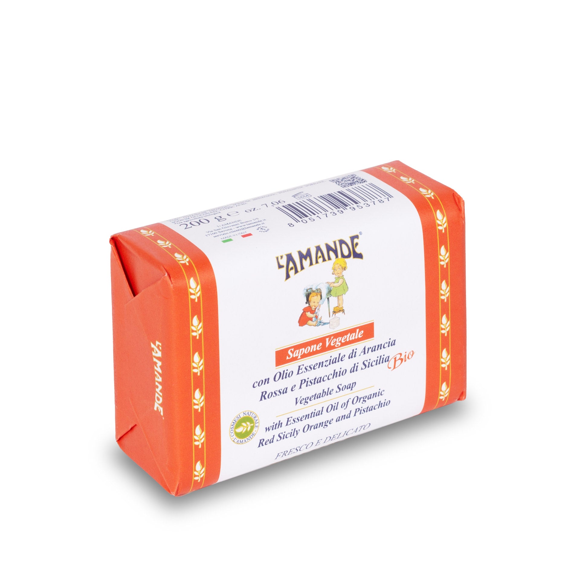 Sapone vegetale Arancia rossa e Pistacchio di Sicilia