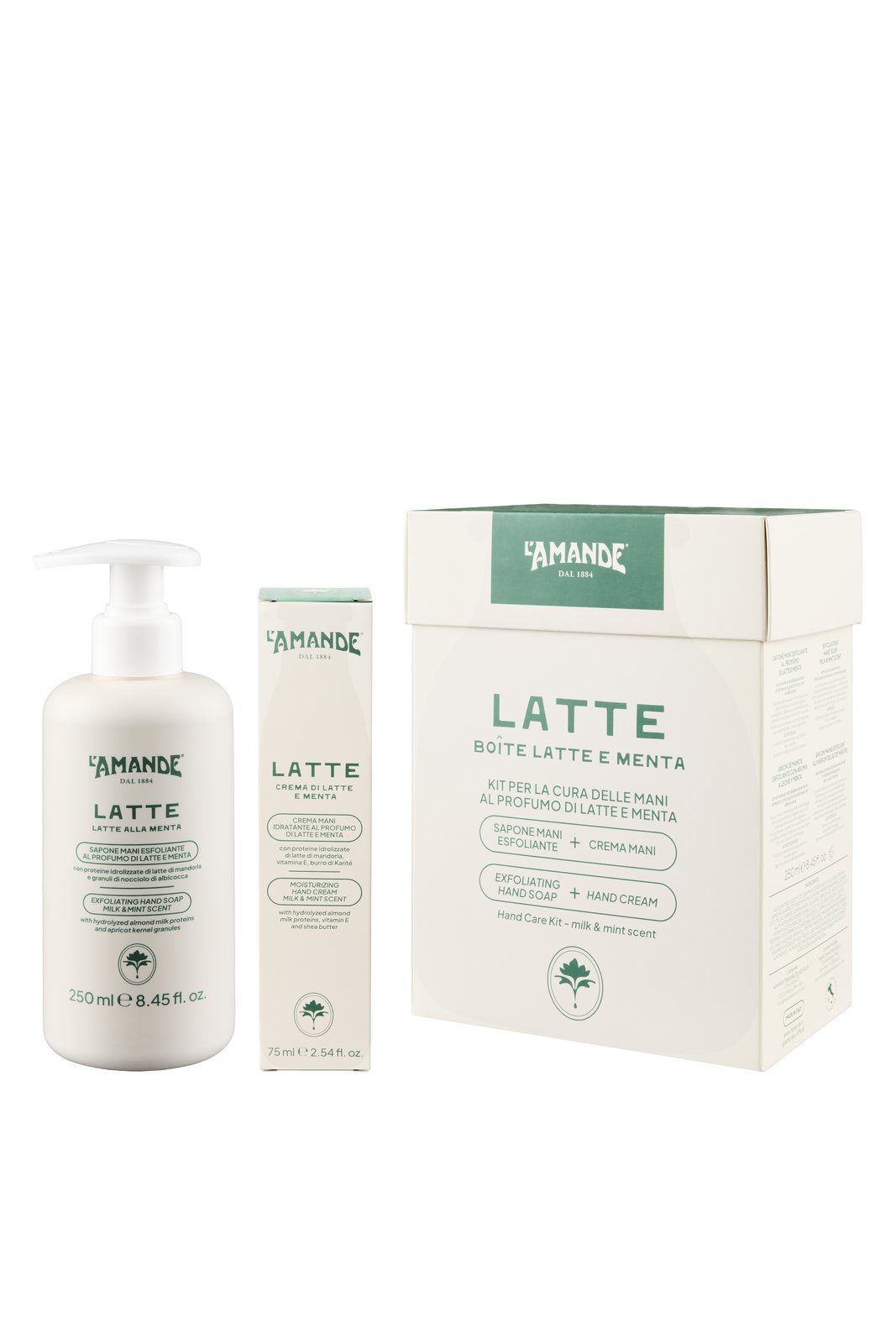 KIT PER LA CURA DELLE MANI AL PROFUMO DI LATTE E MENTA