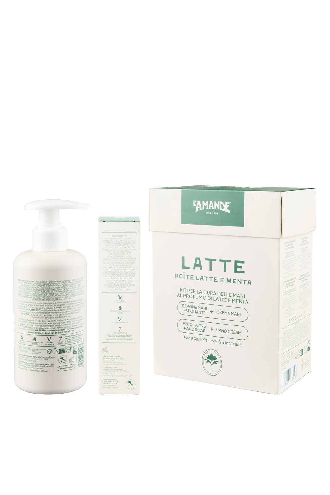 KIT PER LA CURA DELLE MANI AL PROFUMO DI LATTE E MENTA