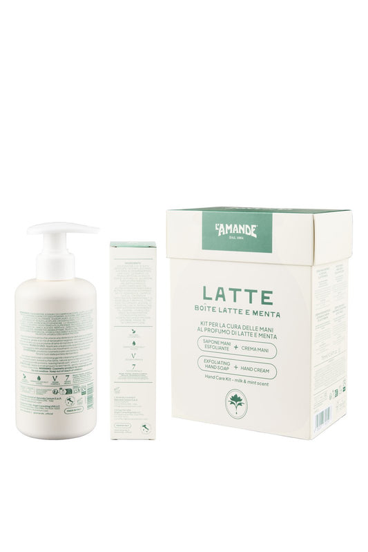 KIT PER LA CURA DELLE MANI AL PROFUMO DI LATTE E MENTA