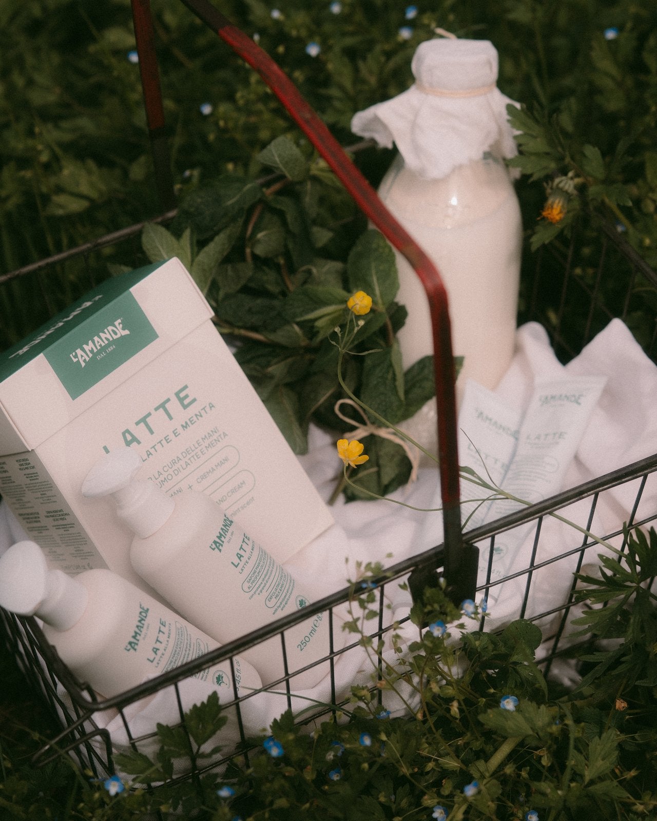 KIT PER LA CURA DELLE MANI AL PROFUMO DI LATTE E MENTA