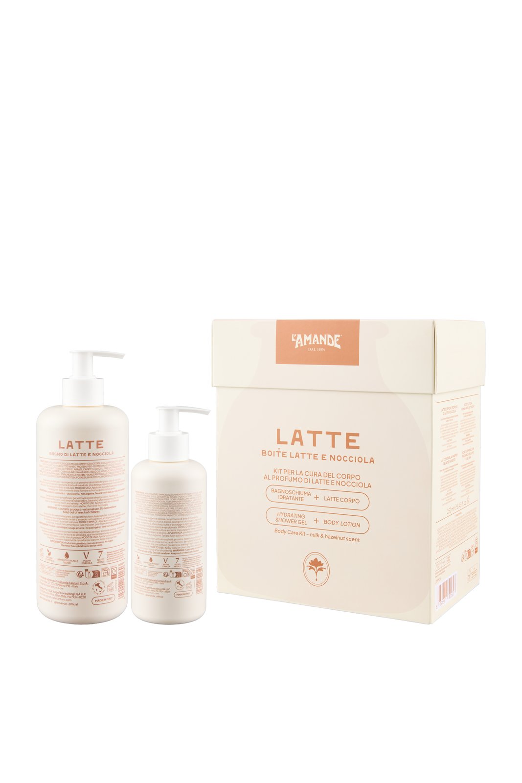 KIT PER IL CORPO AL PROFUMO DI LATTE E NOCCIOLA