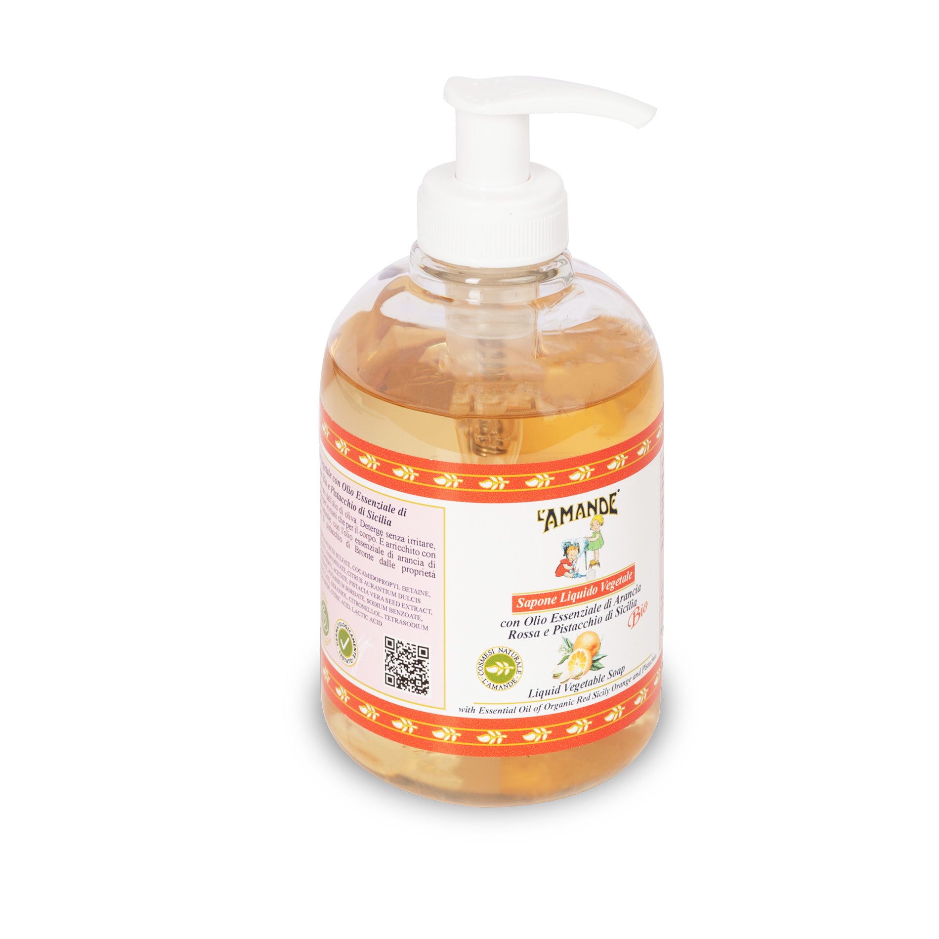 Sapone liquido profumato Arancia rossa e Pistacchio di Sicilia